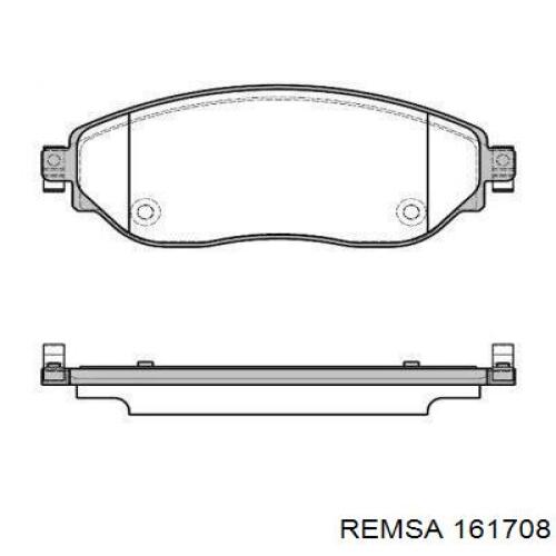 Колодки гальмівні передні, дискові 161708 Remsa