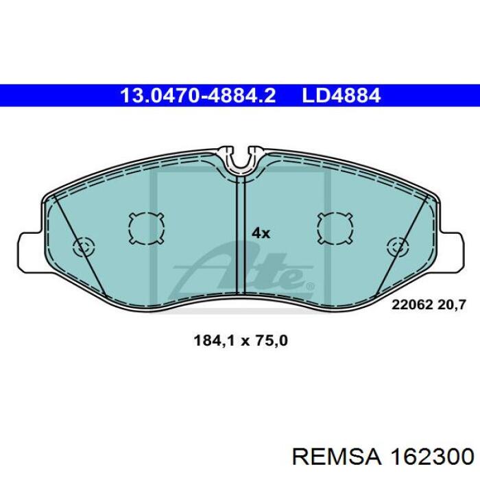 Гальмівні колодки Remsa 162300 ціна, від 29.82 USD