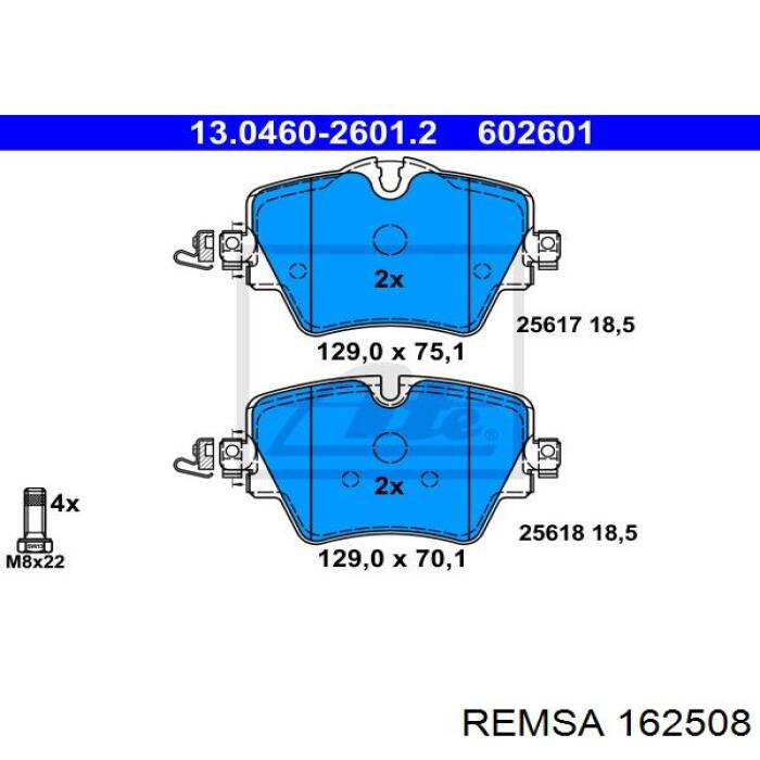 Гальмівні колодки Remsa 162508 ціна, від 29.76 USD