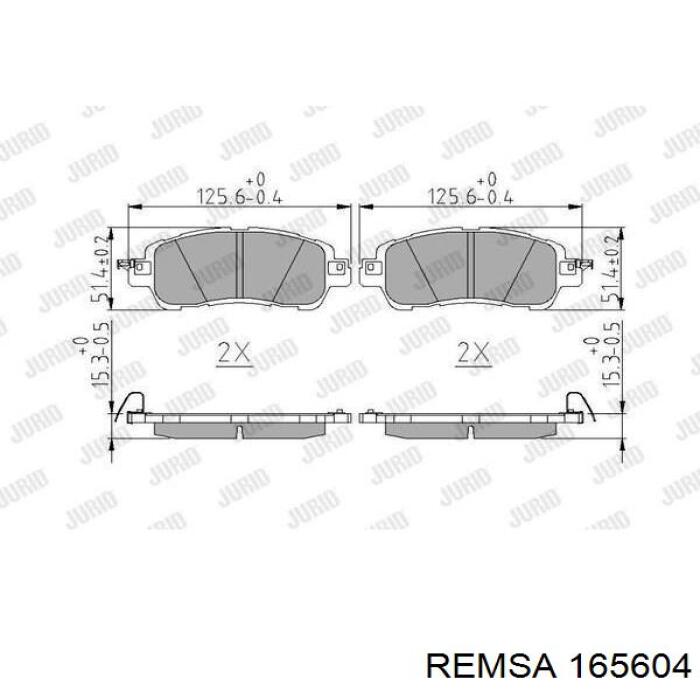 Тормозні колодки Remsa 165604