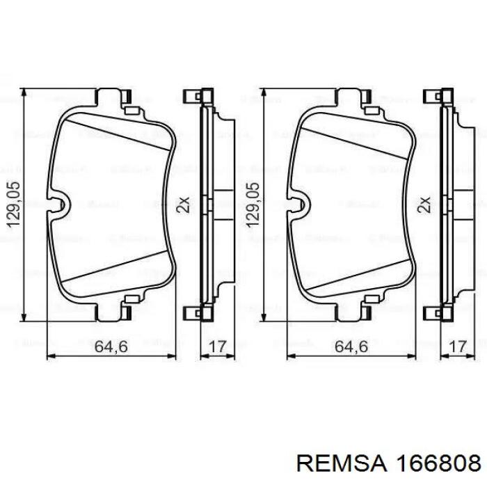 Задні дискові колодки Remsa 166808