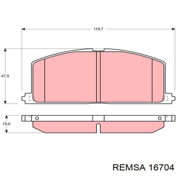 Купити 16704 Remsa Колодки гальмівні передні, дискові