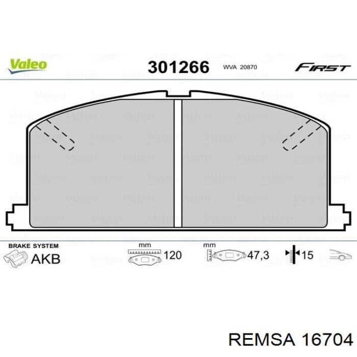 Гальмівні колодки Remsa 16704 ціна, від 14.95 USD