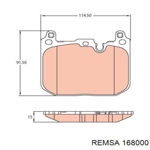 Купити 168000 Remsa Колодки гальмівні передні, дискові