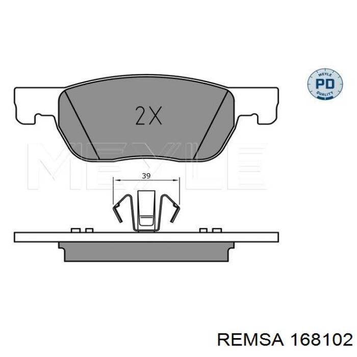 Купити 168102 Remsa Колодки гальмівні передні, дискові