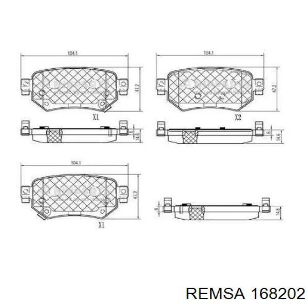 Задні гальмівні колодки Remsa 168202 ціна, від 26.52 USD