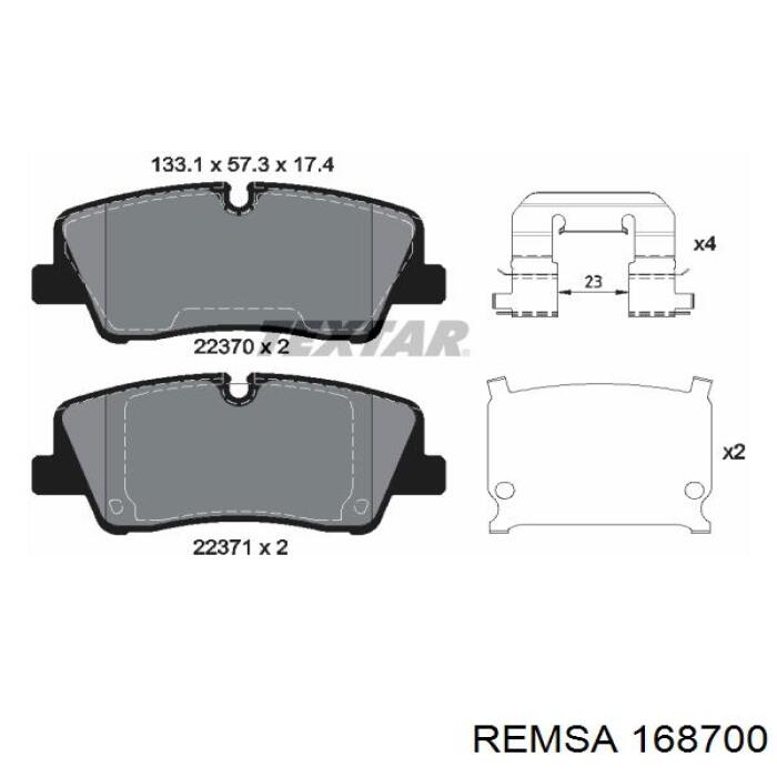 Задні гальмівні колодки Remsa 168700 ціна, від 27.41 USD
