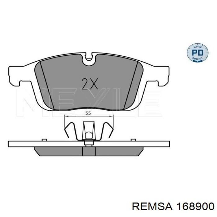 Колодки гальмівні передні, дискові 168900 Remsa