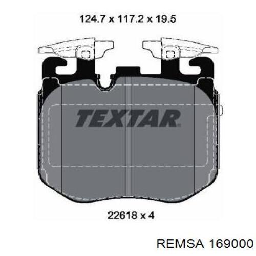 Колодки гальмівні передні, дискові 169000 Remsa