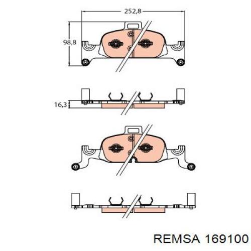 Гальмівні колодки Remsa 169100 ціна, від 40.03 USD