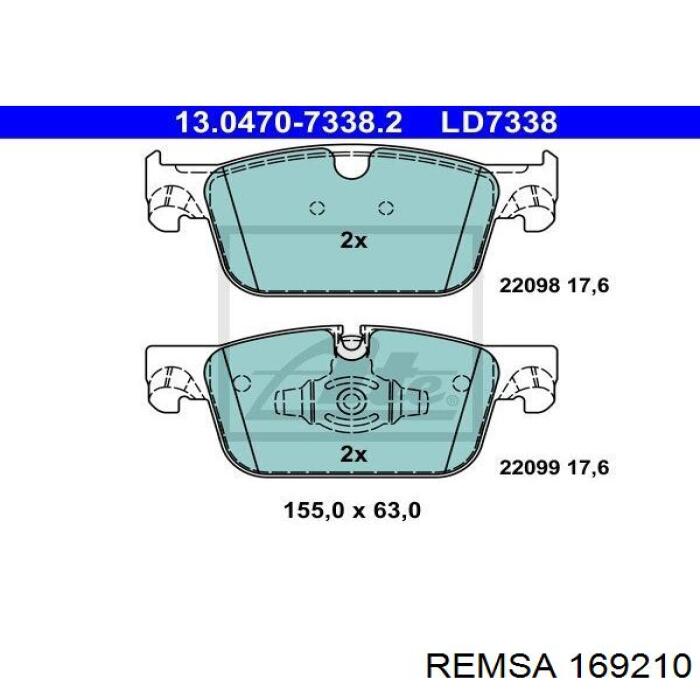 Гальмівні колодки Remsa 169210 ціна, від 51.15 USD