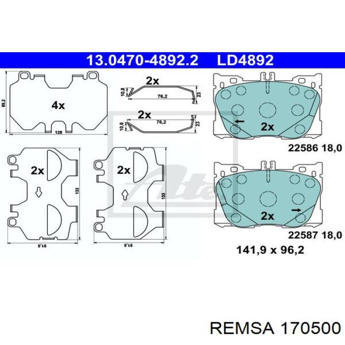 Купити ADU174241 Blue Print Колодки гальмівні передні, дискові
