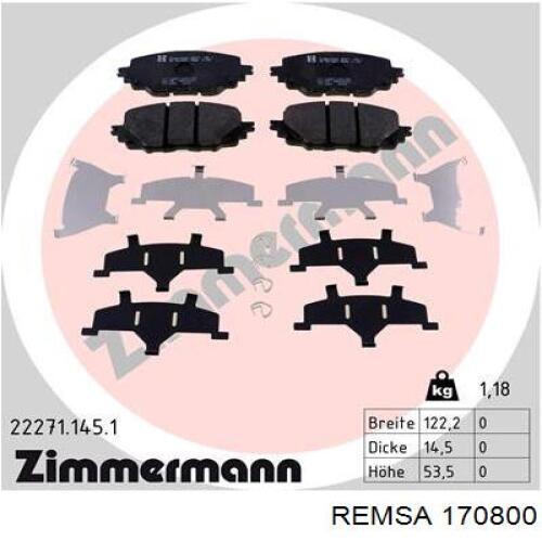 Гальмівні колодки Remsa 170800 ціна, від 41.24 USD