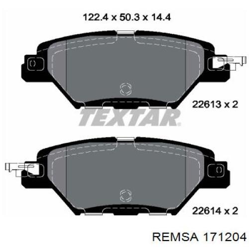 Задні гальмівні колодки Remsa 171204 ціна, від 27.75 USD