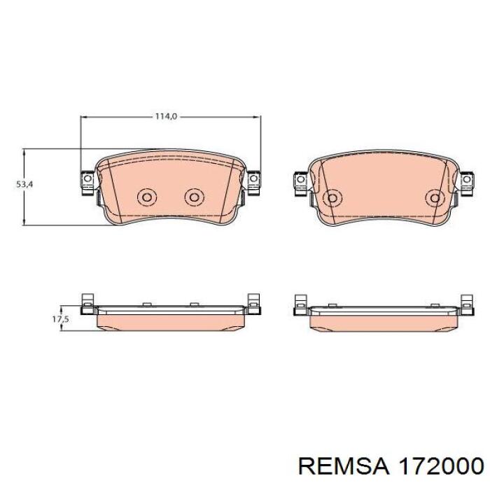 172000 Remsa Колодки гальмівні задні, дискові