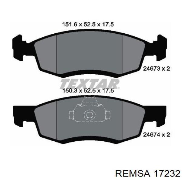 17232 Remsa колодки гальмівні передні, дискові