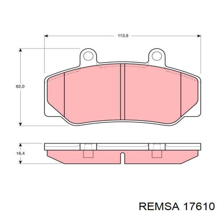 17610 Remsa колодки гальмівні передні, дискові
