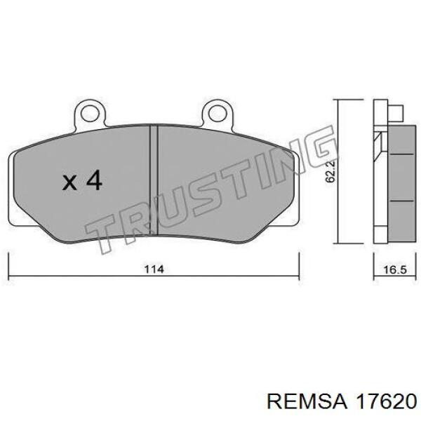 17620 Remsa колодки гальмівні передні, дискові