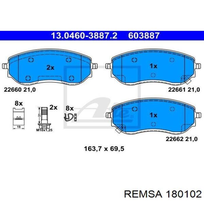 Тормозні колодки Remsa 180102