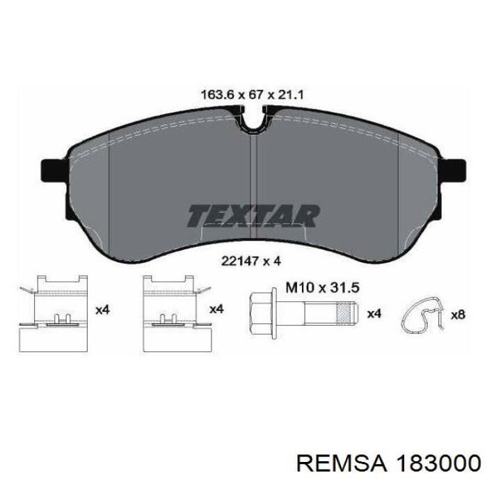 Колодки гальмівні передні, дискові 183000 Remsa