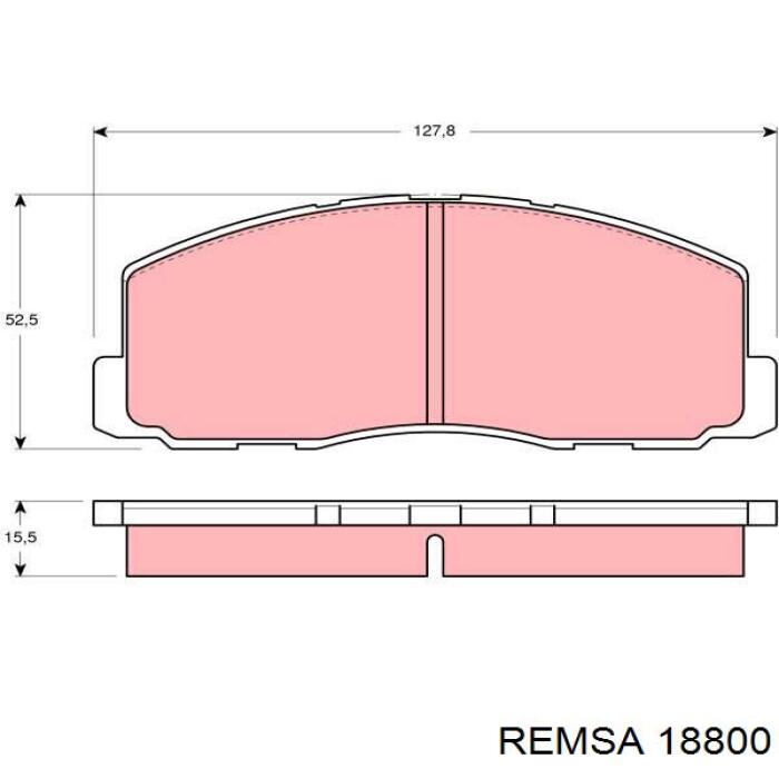 Колодки гальмівні передні, дискові 18800 Remsa