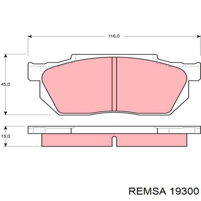 19300 Remsa колодки гальмівні передні, дискові