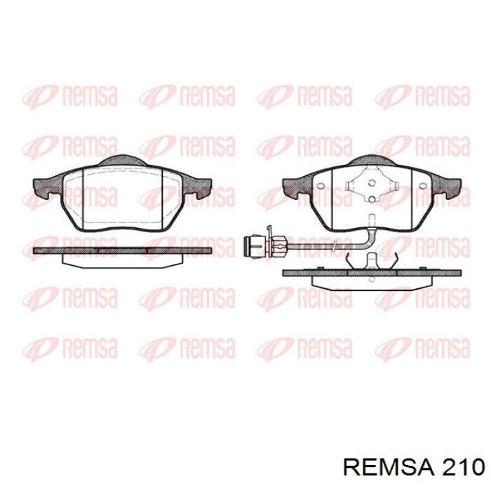 Колодки гальмівні передні, дискові 210 Remsa