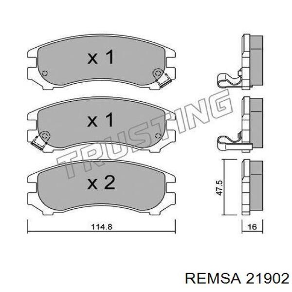 Колодки гальмівні передні, дискові 21902 Remsa