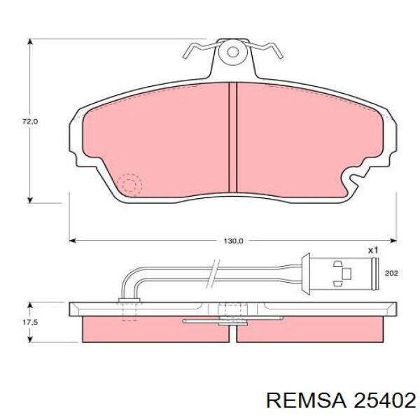 Колодки гальмівні передні, дискові 25402 Remsa