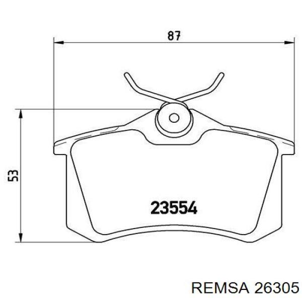 26305 Remsa Колодки гальмівні задні, дискові
