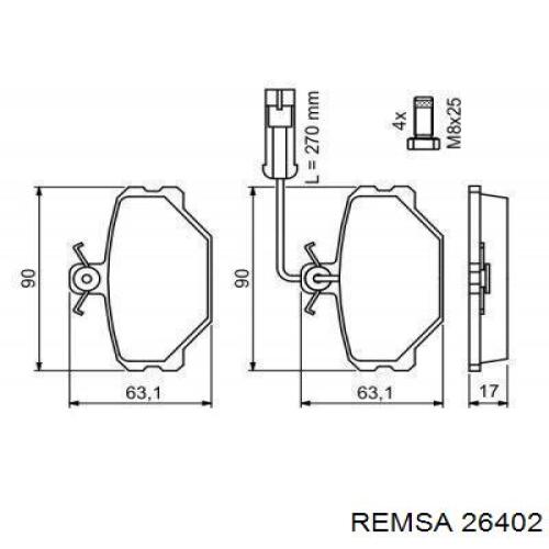 Тормозні колодки Remsa 26402