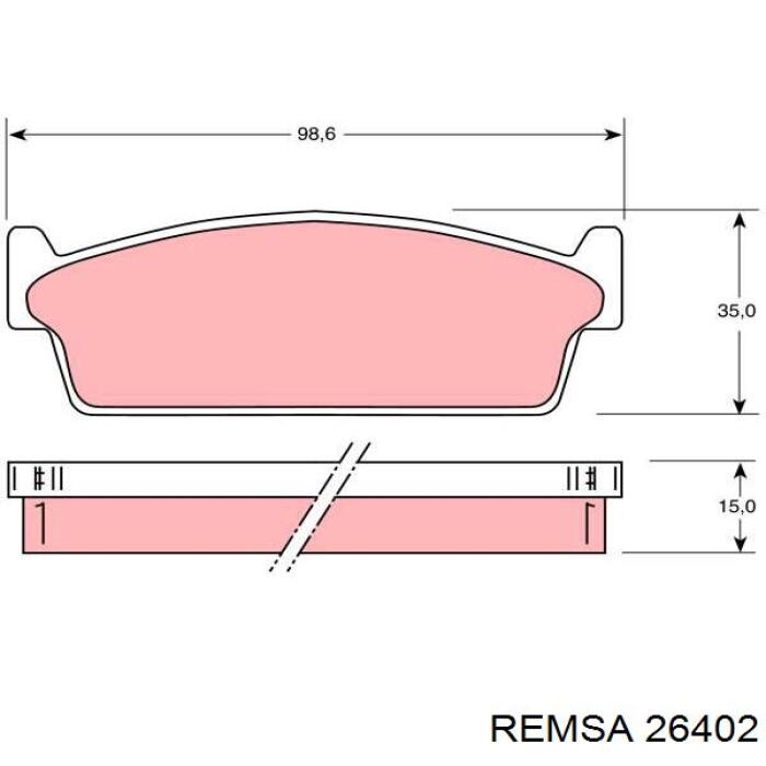 26402 Remsa Передні гальмівні колодки