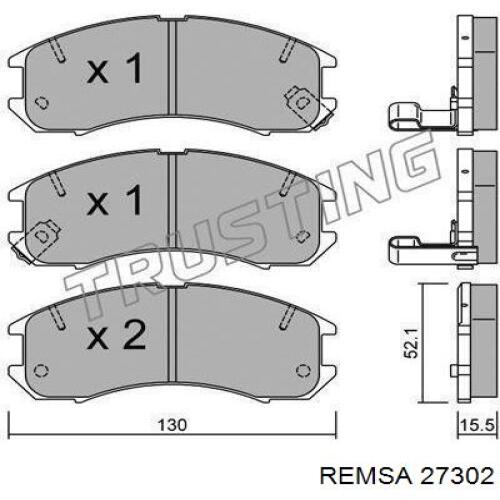 Колодки гальмівні передні, дискові 27302 Remsa