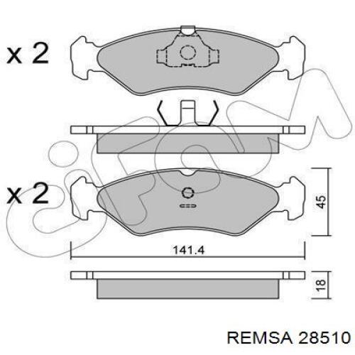 28510 Remsa колодки гальмівні передні, дискові