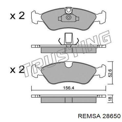 Колодки гальмівні передні, дискові 28650 Remsa