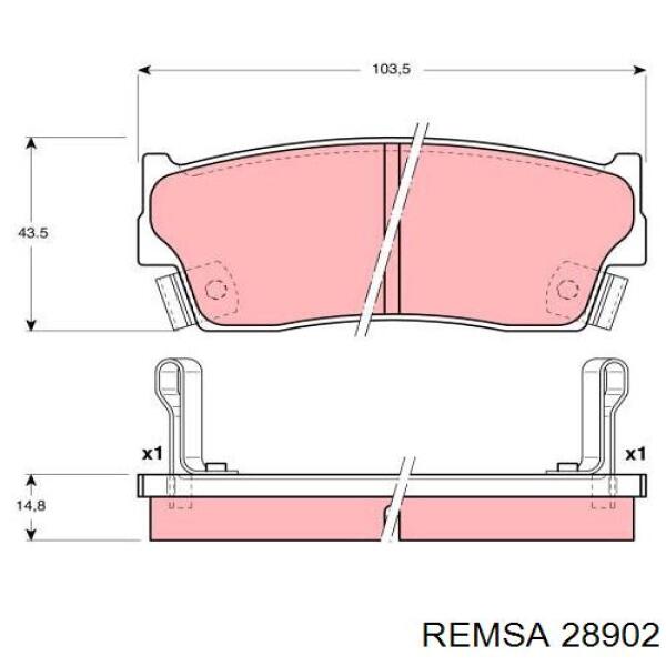 Колодки гальмівні передні, дискові 28902 Remsa