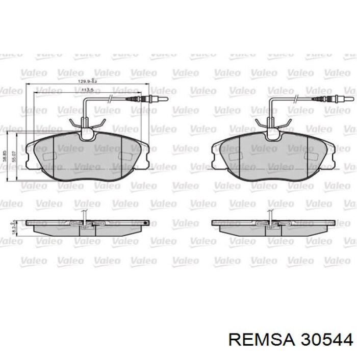 Купити 30544 Remsa Колодки гальмівні передні, дискові