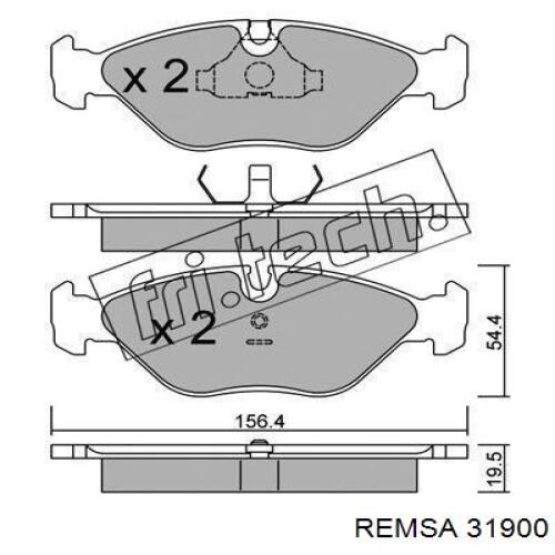 Колодки гальмівні передні, дискові 31900 Remsa