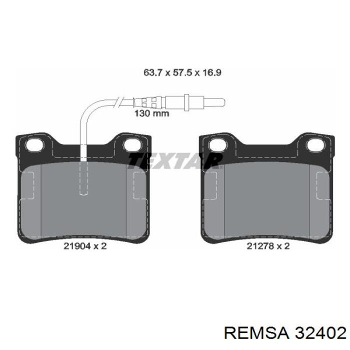 32402 Remsa колодки гальмівні передні, дискові