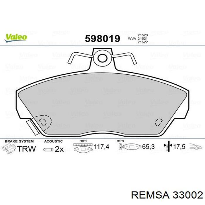 Гальмівні колодки Remsa 33002 ціна, від 21.51 USD
