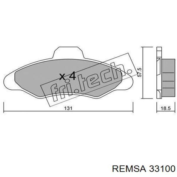 33100 Remsa колодки гальмівні передні, дискові