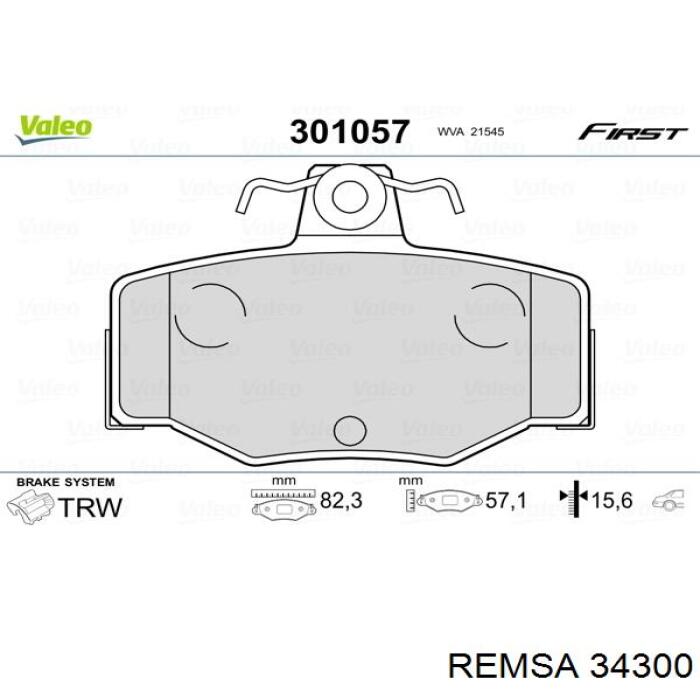 Задні гальмівні колодки Remsa 34300 ціна, від 16.87 USD