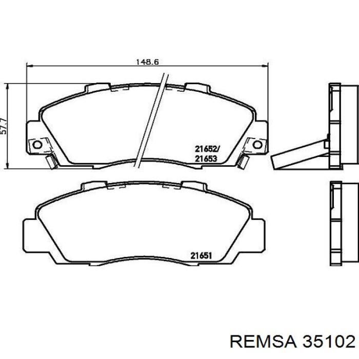 35102 Remsa колодки гальмівні передні, дискові