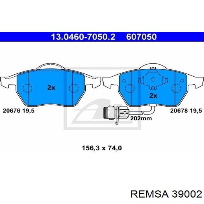 Тормозні колодки Remsa 39002