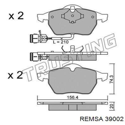 39002 Remsa колодки гальмівні передні, дискові
