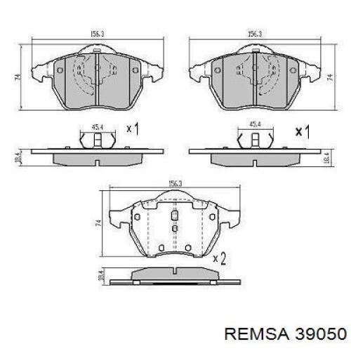 Колодки гальмівні передні, дискові 39050 Remsa