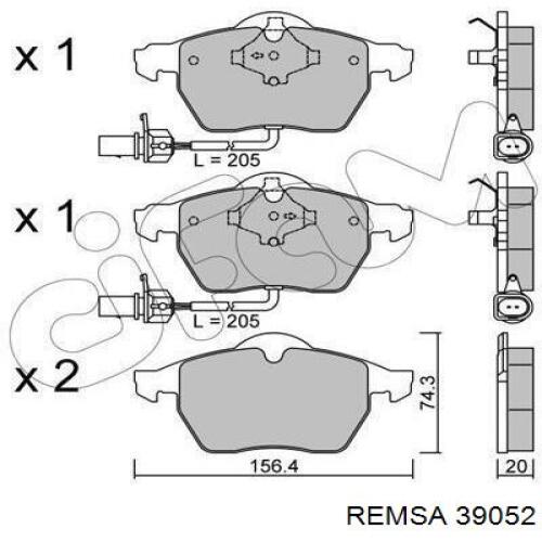 39052 Remsa колодки гальмівні передні, дискові