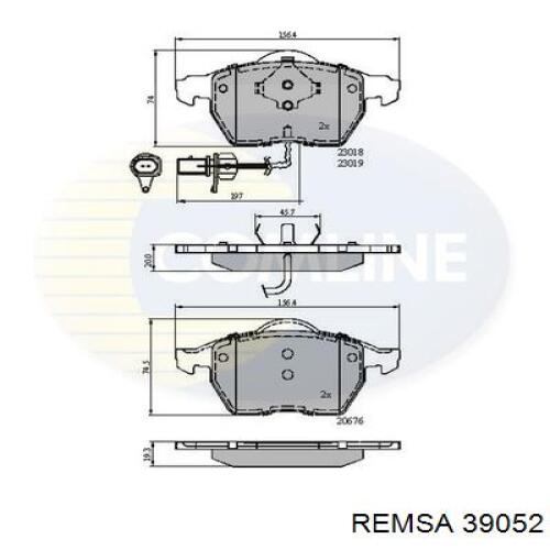 Гальмівні колодки Remsa 39052 ціна, від 23.51 USD
