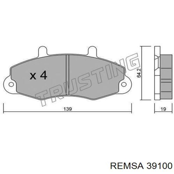 Колодки гальмівні передні, дискові 39100 Remsa