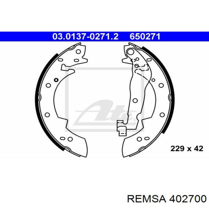 Колодки гальмові задні, барабанні Remsa 402700 ціна, від 17.91 USD